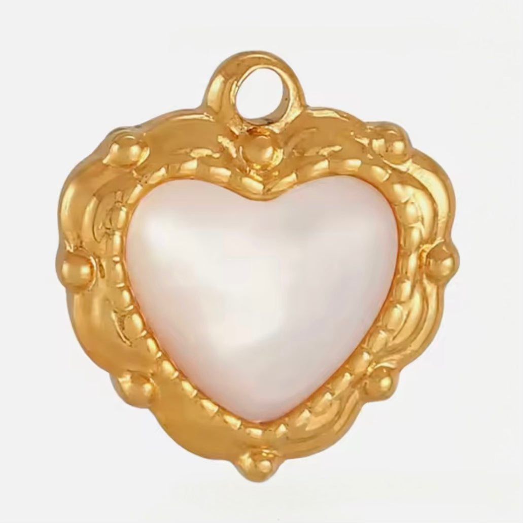 Vintage Mother of Pearl Small Heart Charm