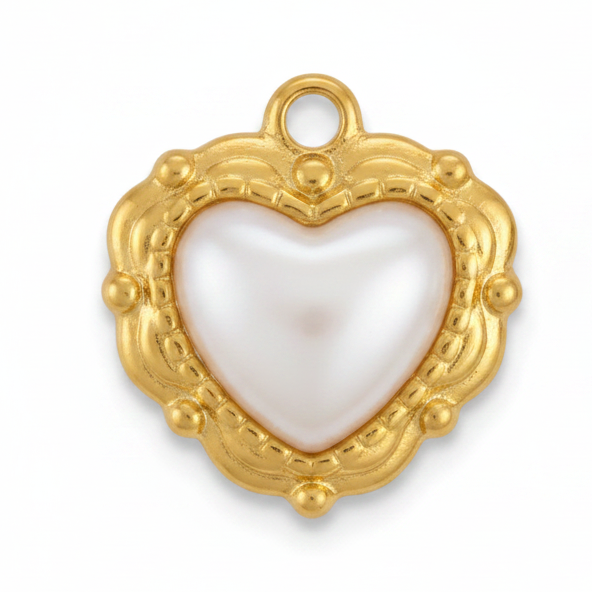 Vintage Mother of Pearl Small Heart Charm