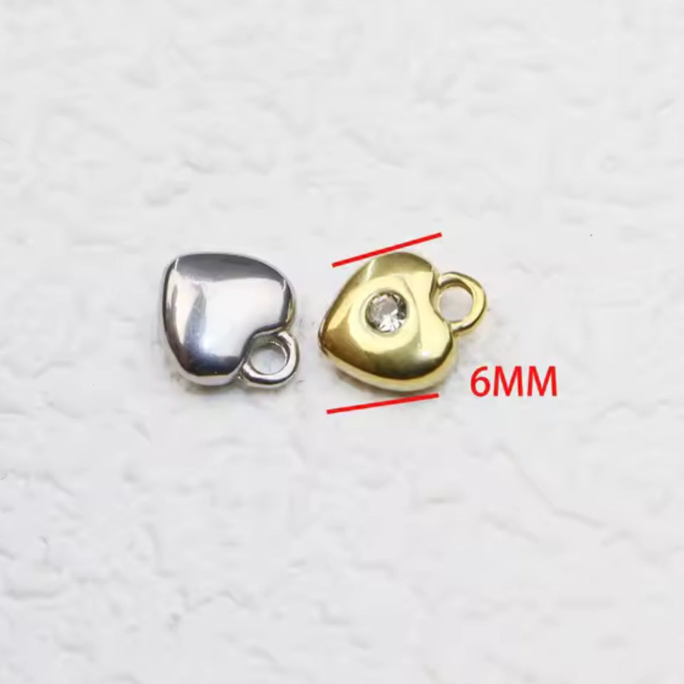 Mini Crystal Heart Charm