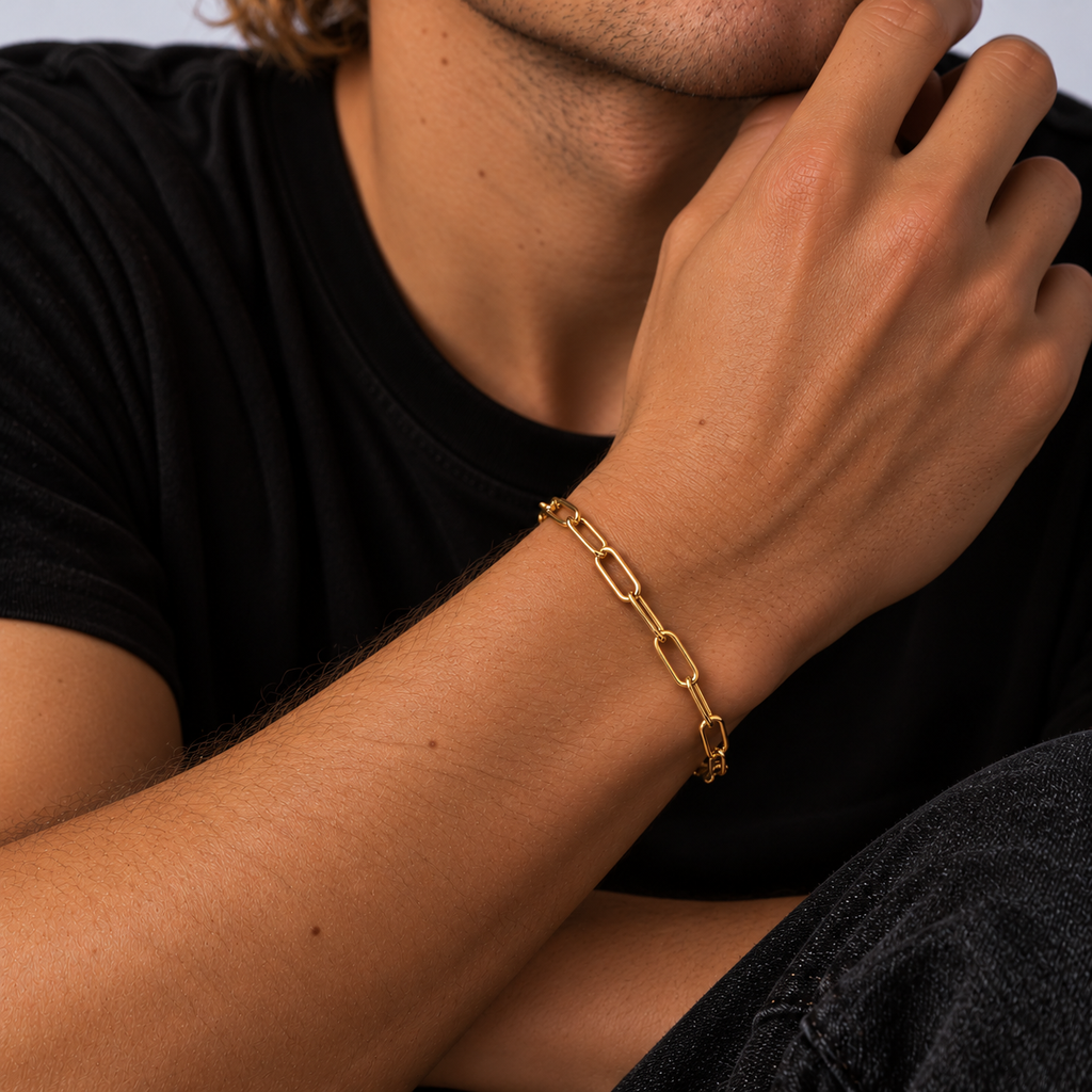 Kostas 12mm × 4mm Paperclip Chain Bracelet