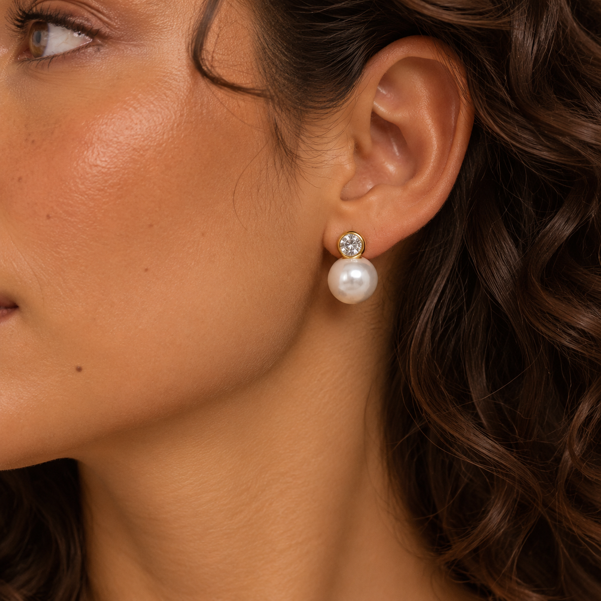 Large Pearl Cz Studs