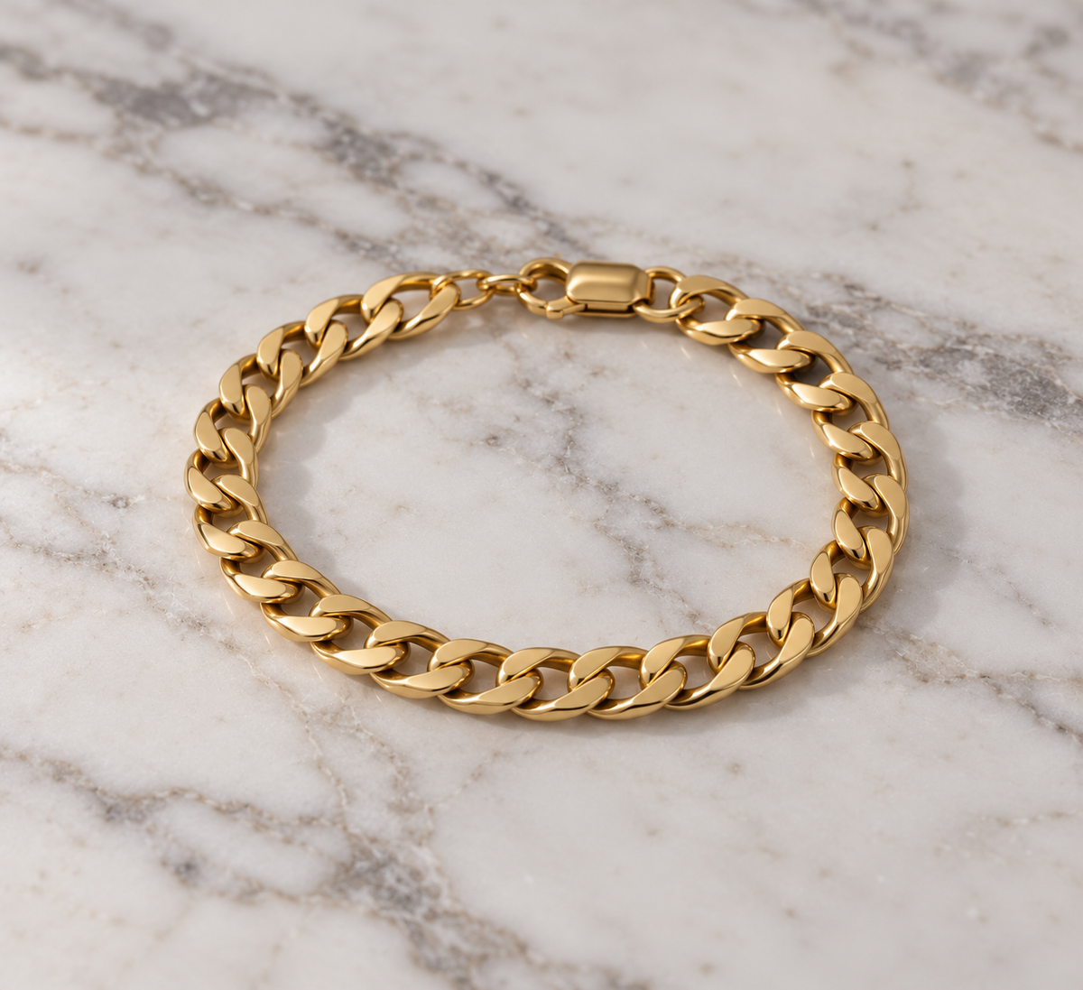 Andreas 7 mm Flat Cuban Chain Bracelet