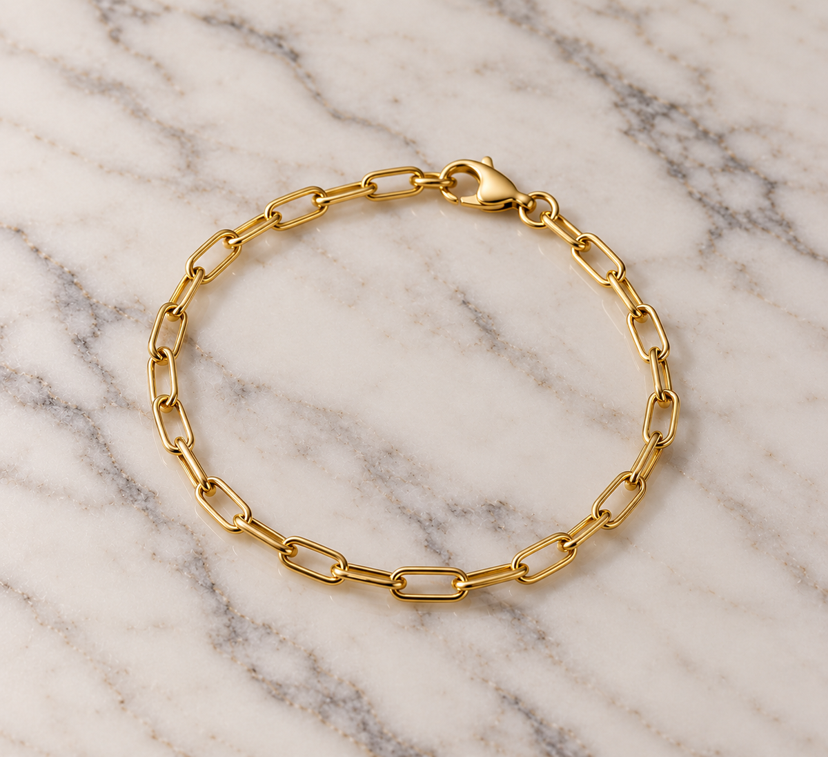 Georgios 4.5 mm x 2.5 mm Paperclip Chain Bracelet