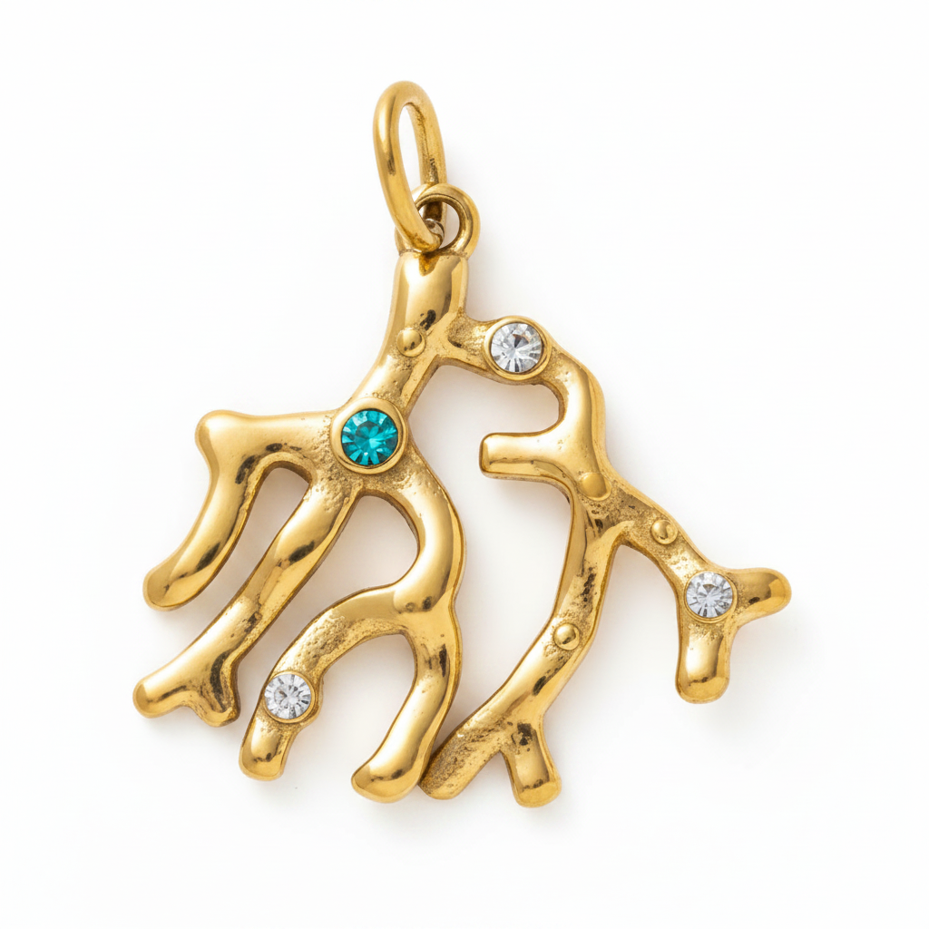 Gold Coral Charm