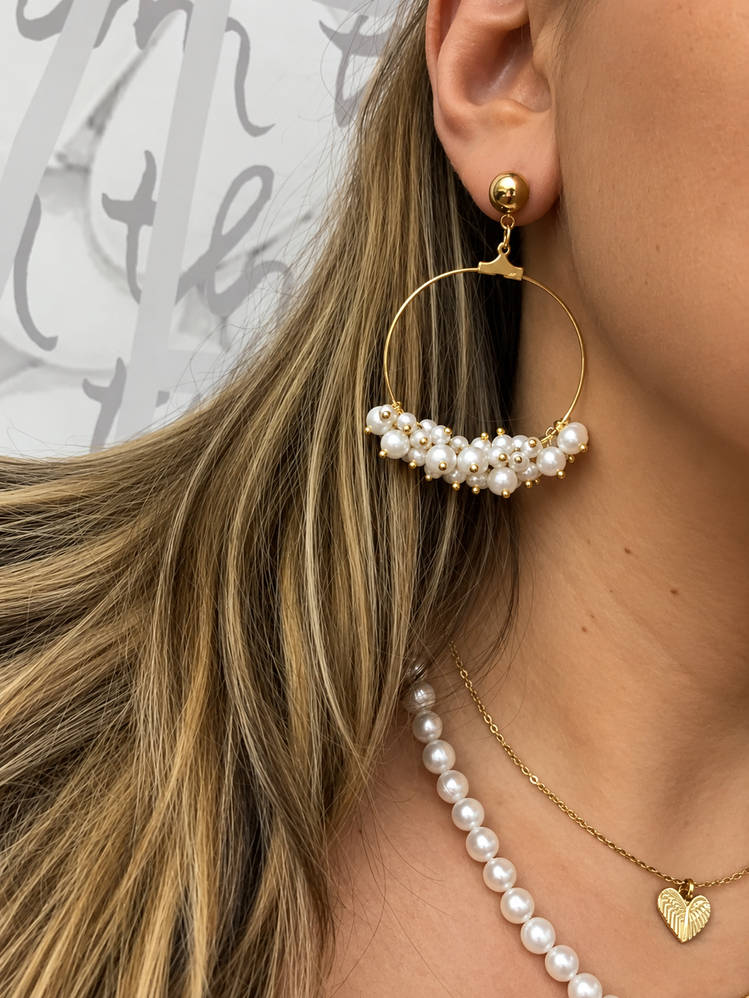 Clio Beaded Pearl Earrings