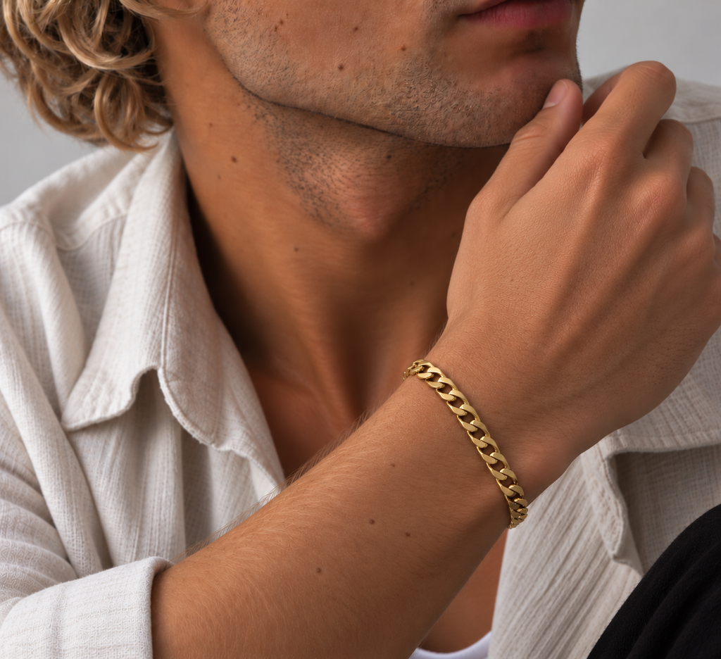 Andreas 7 mm Flat Cuban Chain Bracelet