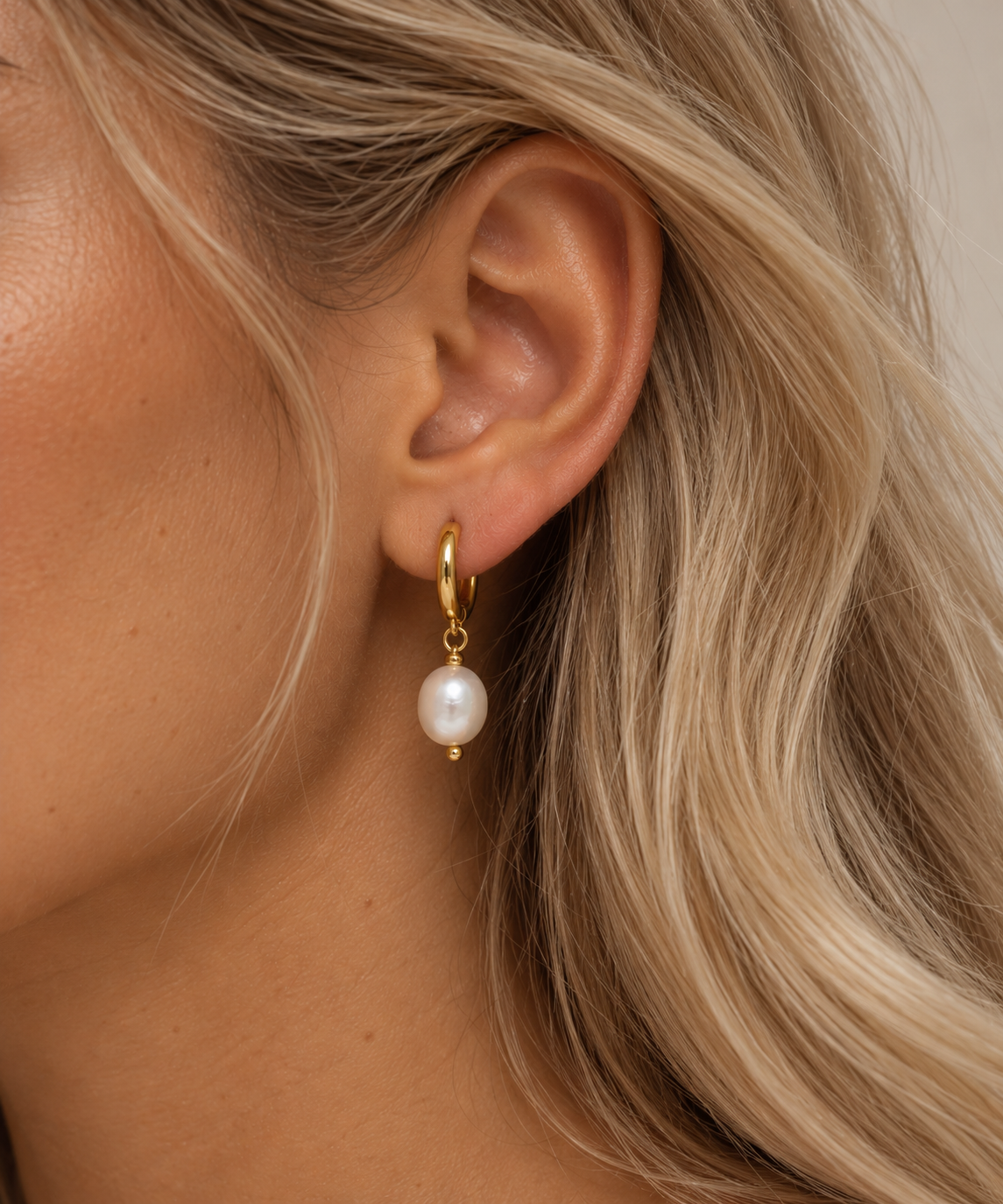 Pearl Hoop Earrings