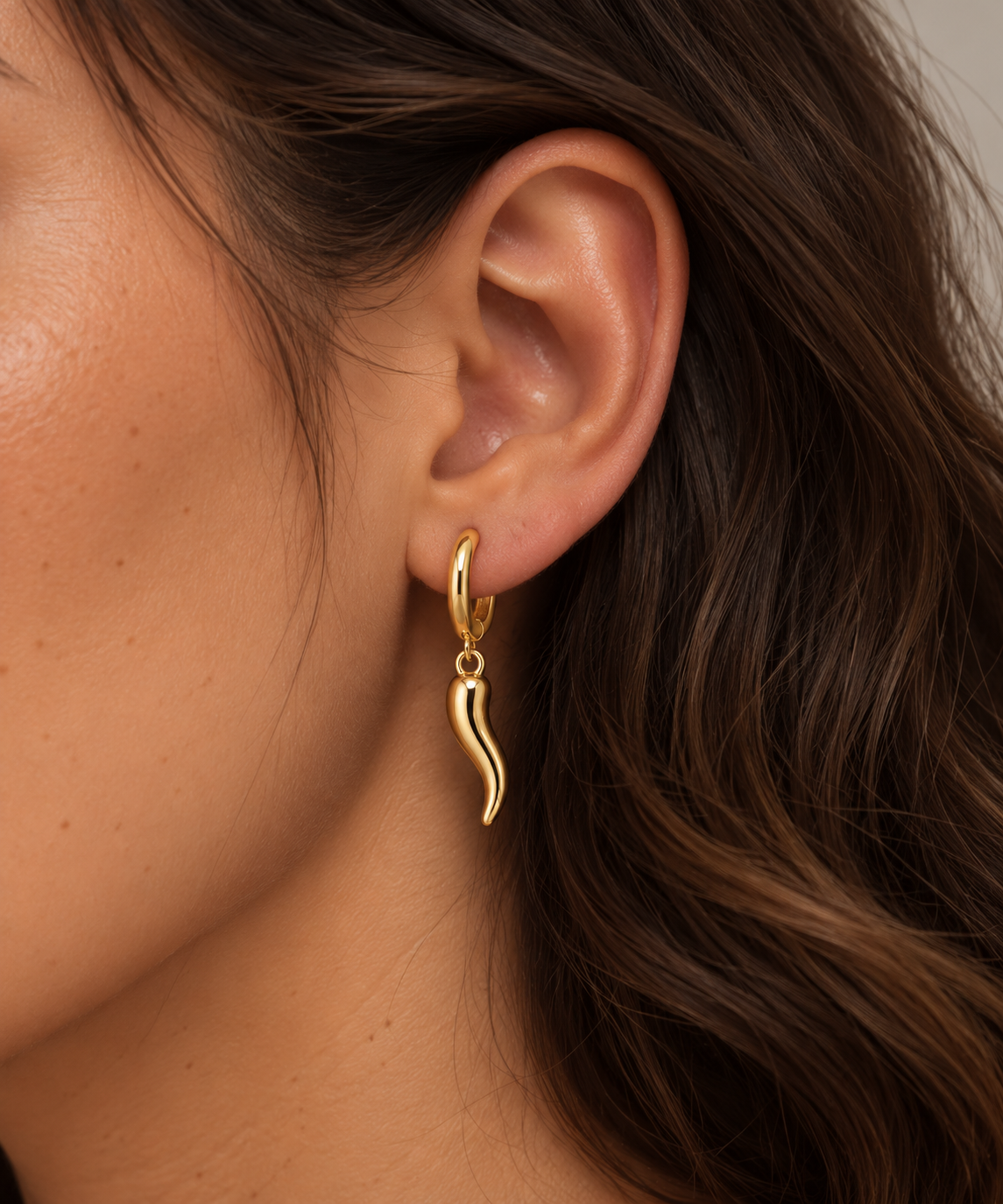 Stainless Steel Chilli Charm Hoops