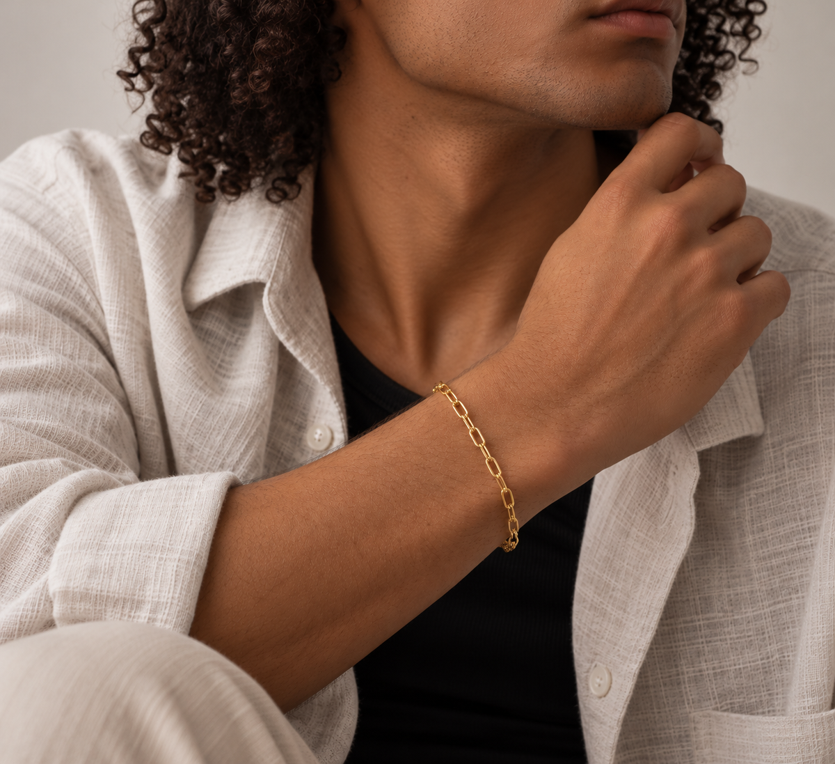 Georgios 4.5 mm x 2.5 mm Paperclip Chain Bracelet