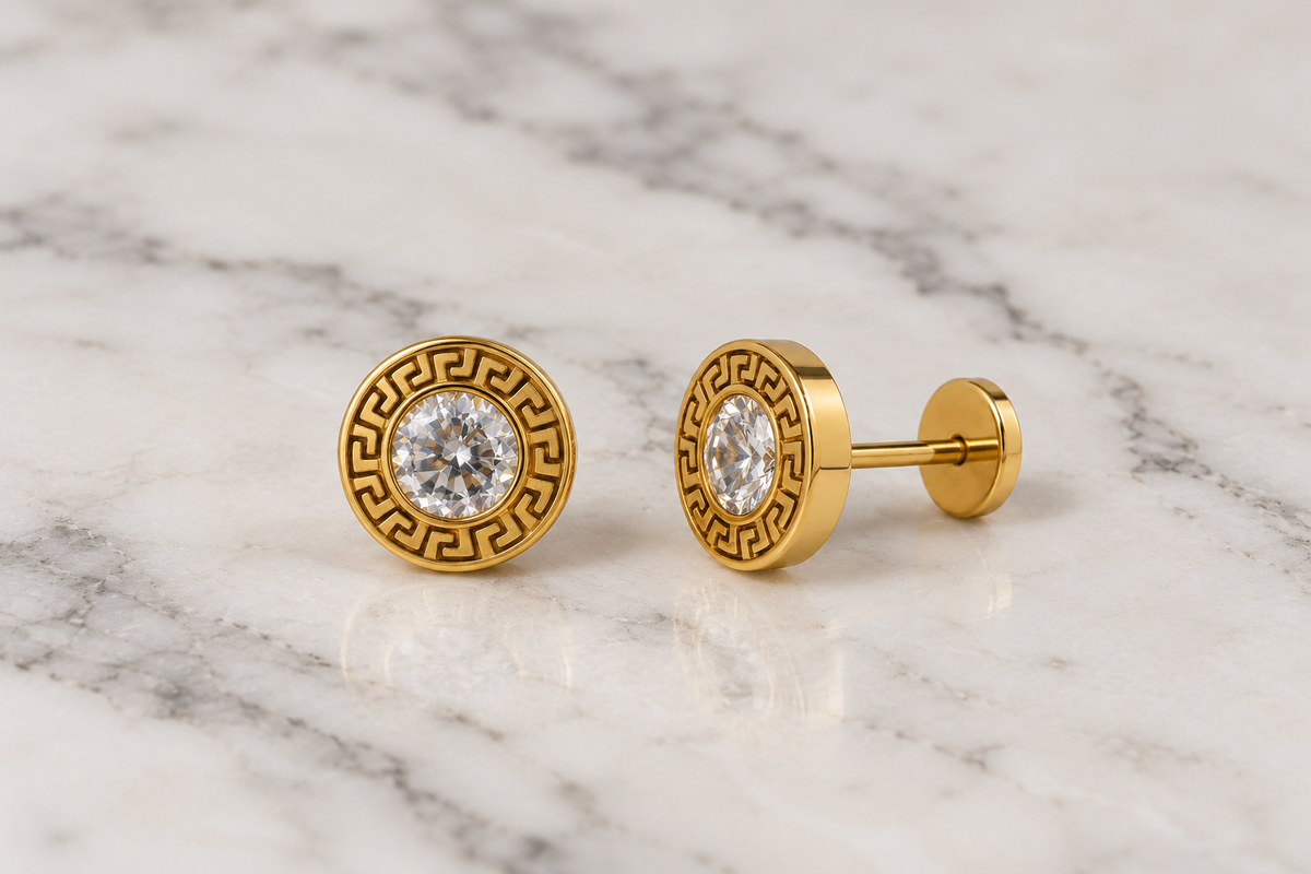 Greek Key Earrings