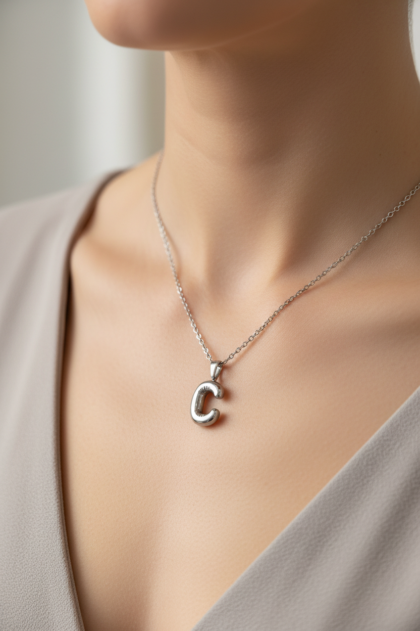 Bubble Initial Necklaces