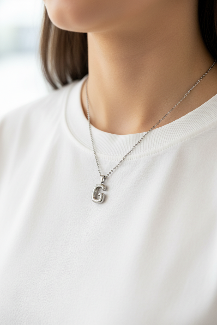 Bubble Initial Necklaces