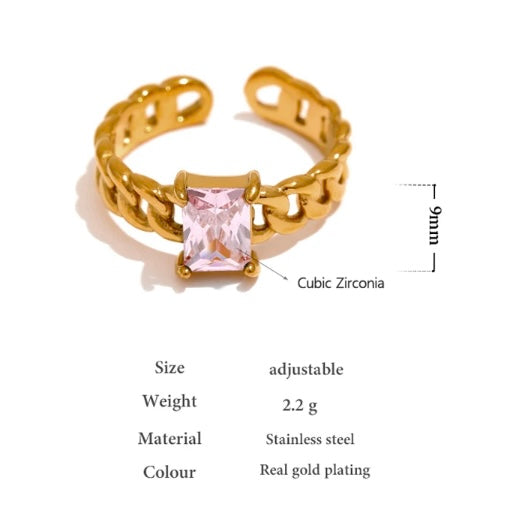 Adele CZ Chain Ring