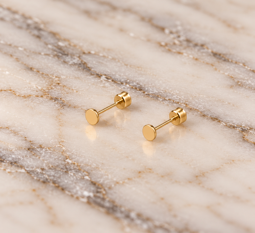 2mm Flat Gold Studs