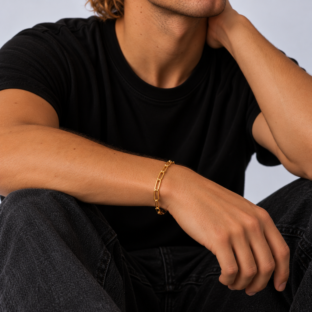 Kostas 12mm × 4mm Paperclip Chain Bracelet
