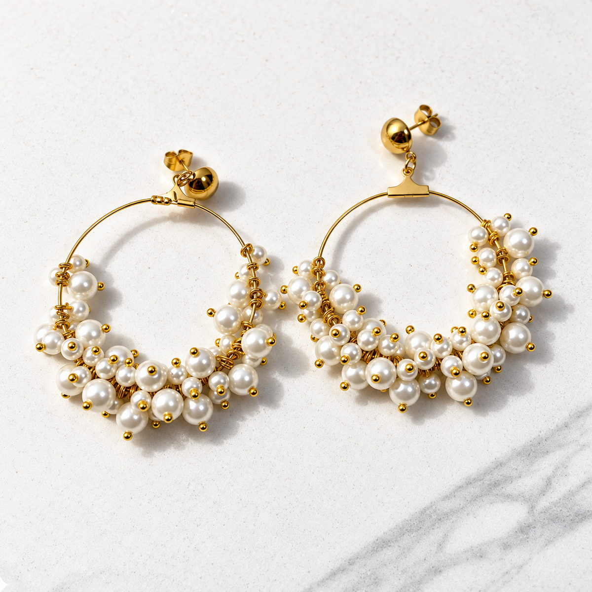 Clio Beaded Pearl Earrings