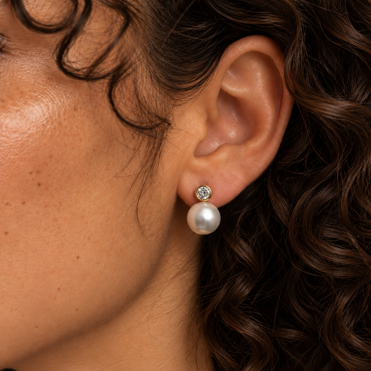 Large Pearl Cz Studs