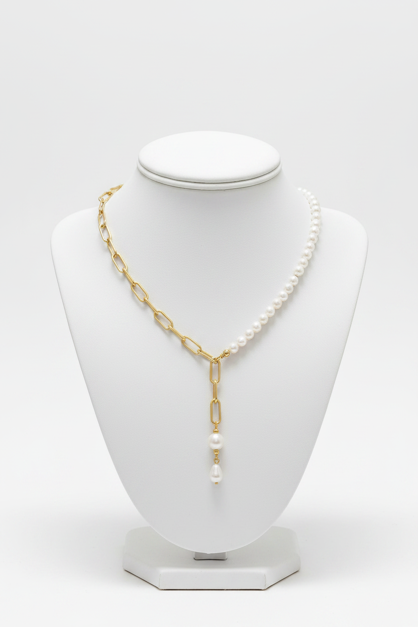 Kalli Pearl and Chain Necklace