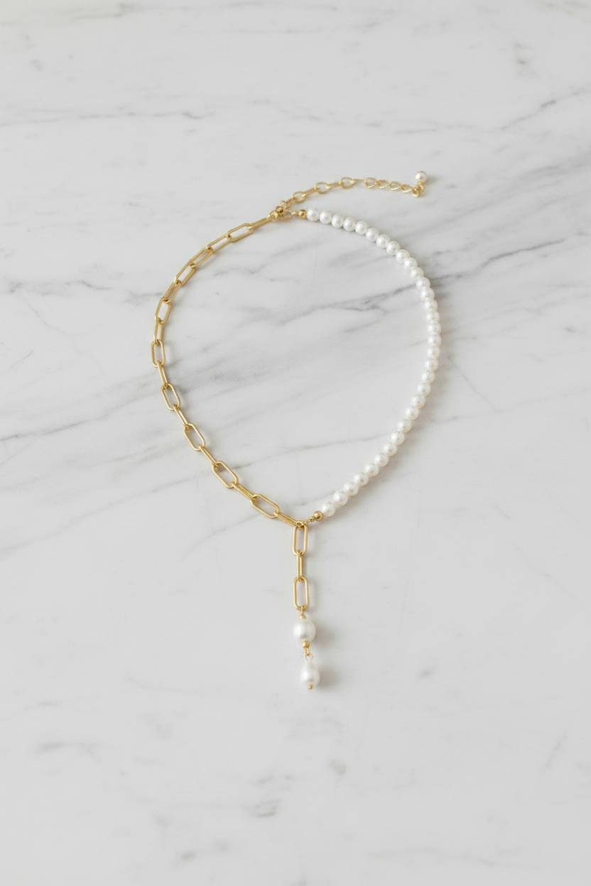 Kalli Pearl and Chain Necklace
