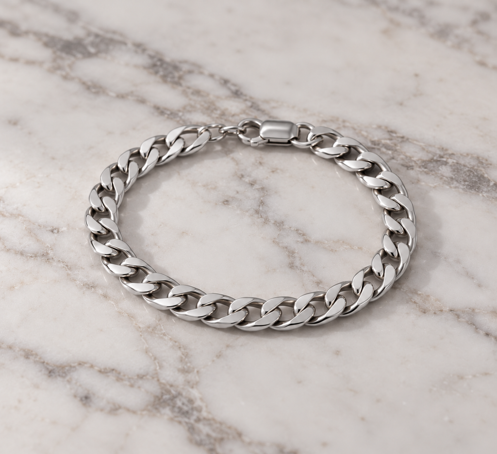 Andreas 7 mm Flat Cuban Chain Bracelet