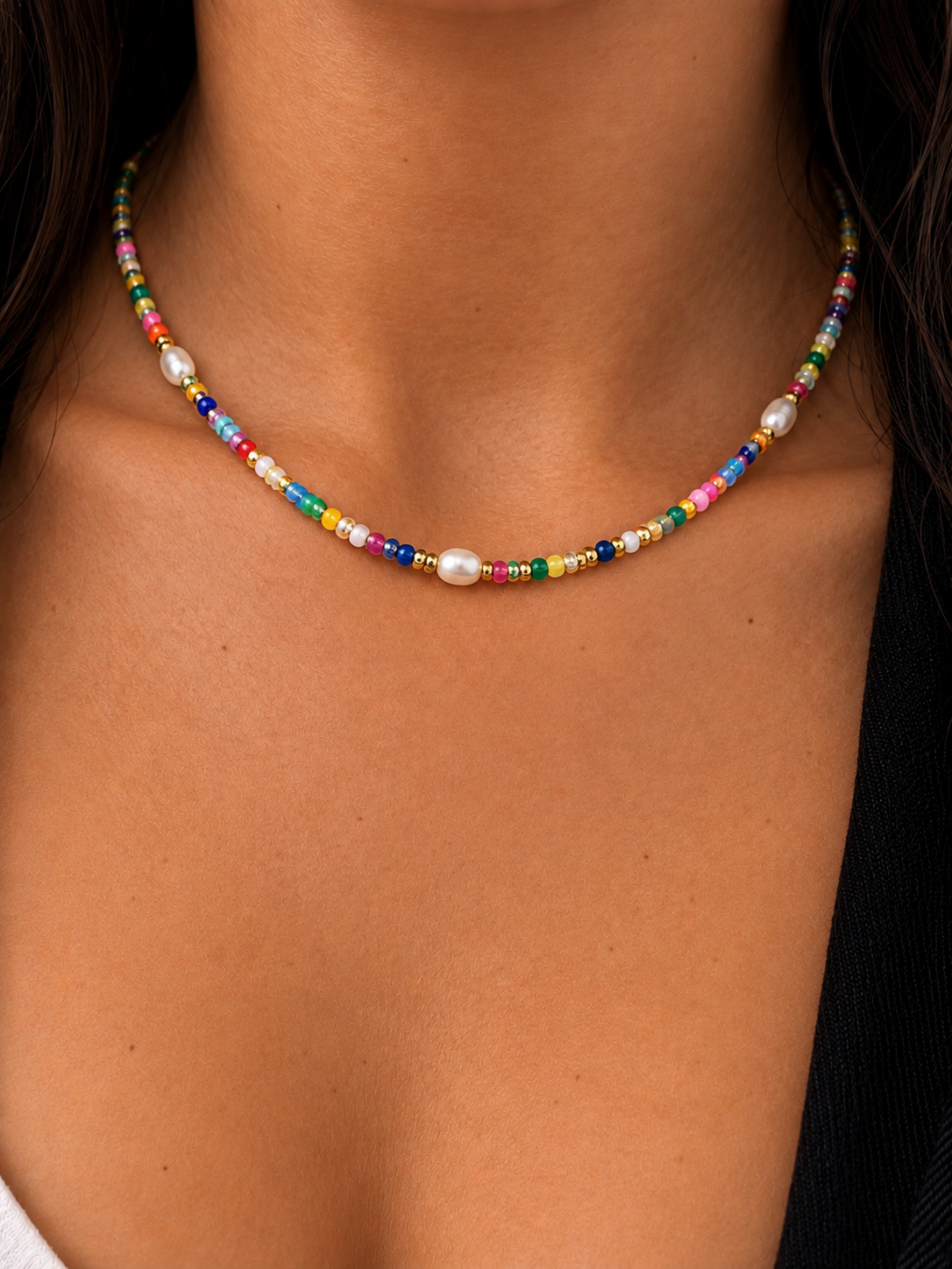 Pearl and Seed Bead Necklace