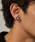 Black Roman Numeral Stud Earrings (9mm)