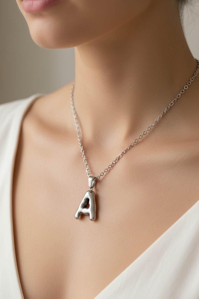 Bubble Initial Necklaces