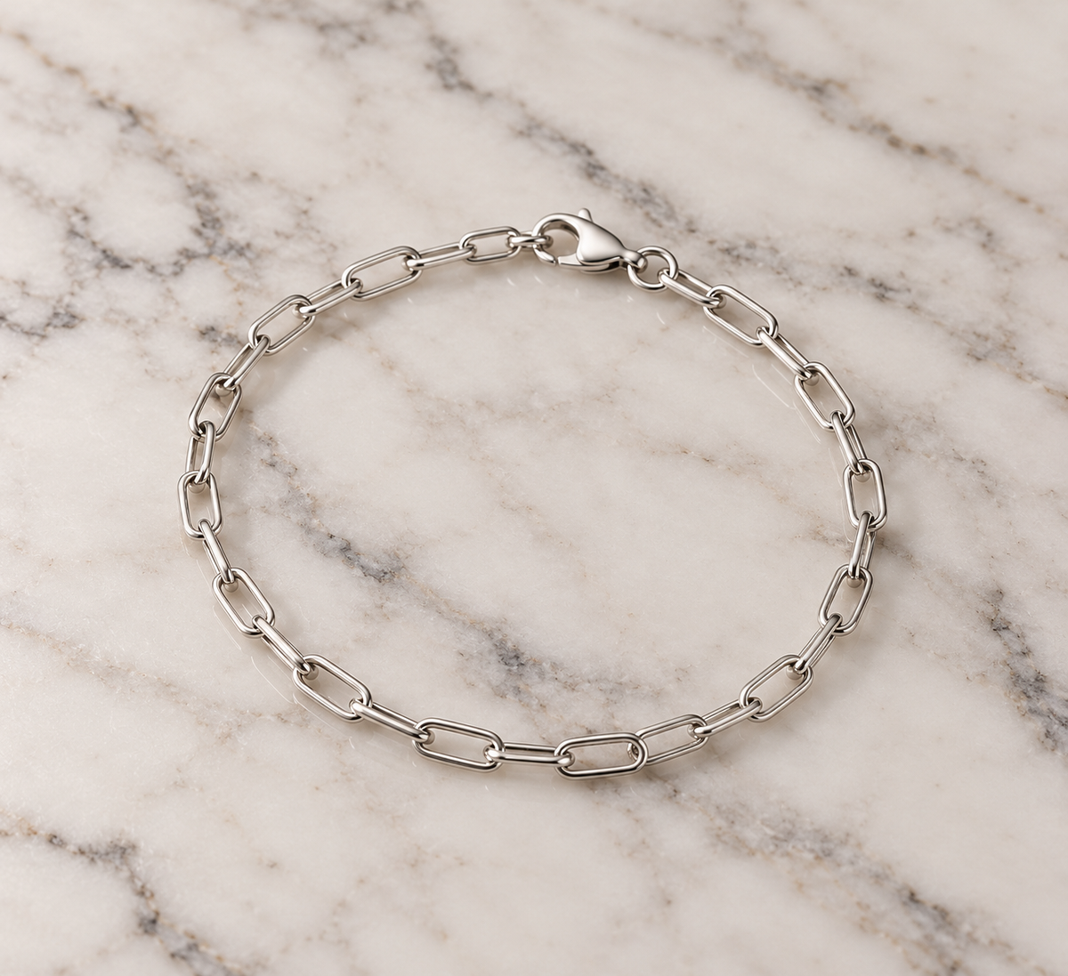Georgios 4.5 mm x 2.5 mm Paperclip Chain Bracelet
