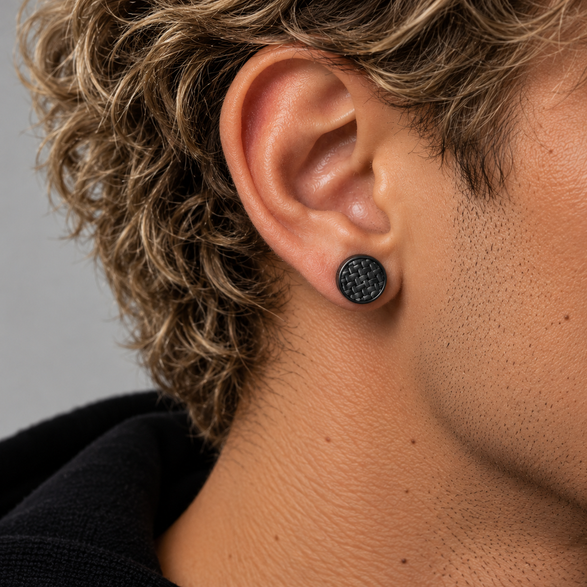 Reflective Black Woven Studs (8 mm)