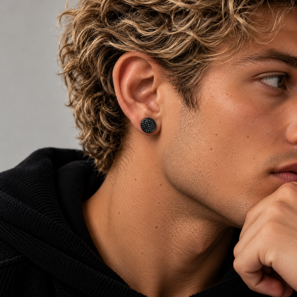 Reflective Black Woven Studs (8 mm)