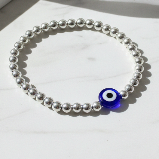 ‘Hera’ Eye of Protection Silver Bracelet #100