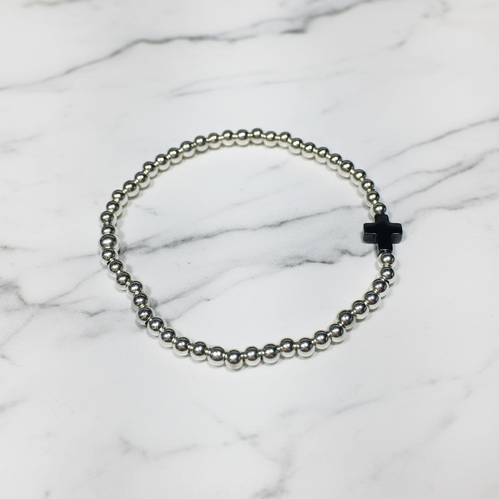 Hematite Mini Cross Bracelet #GB002