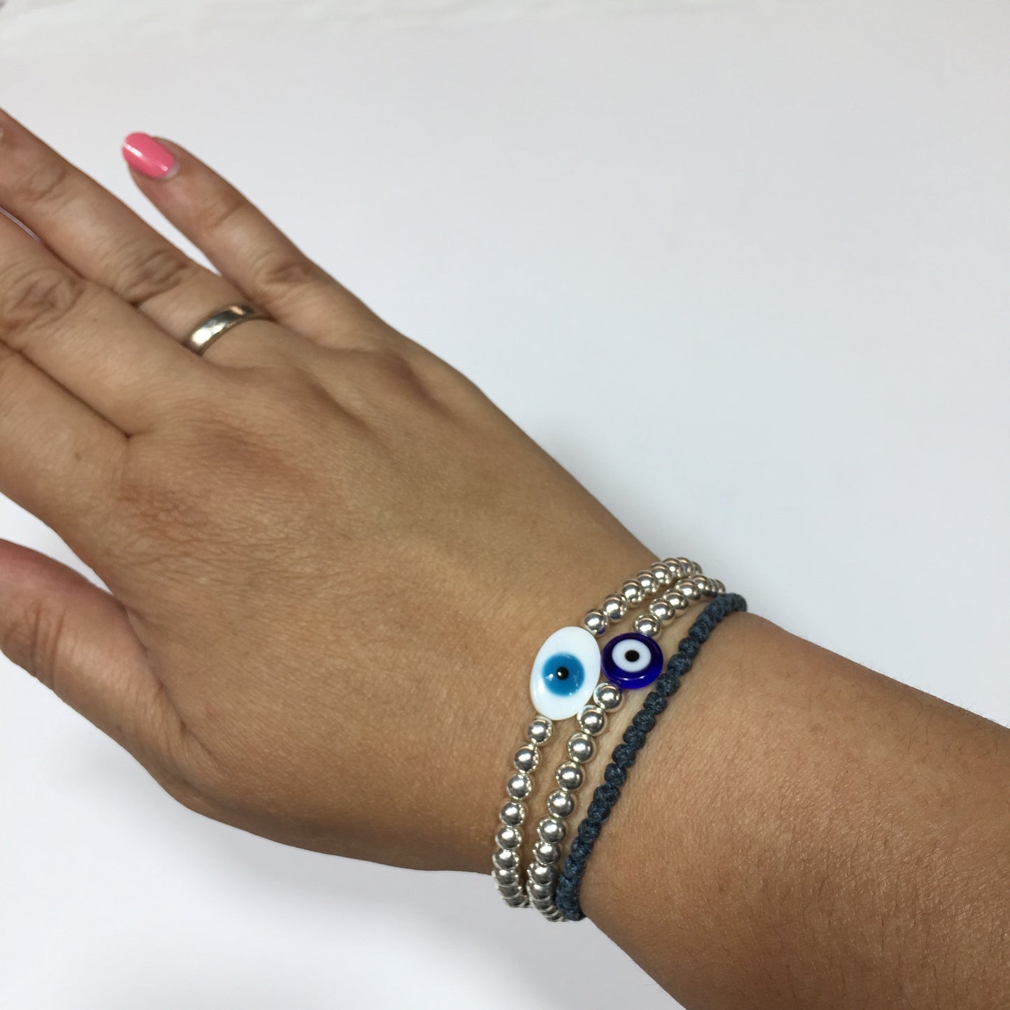 ‘Hera’ Eye of Protection Silver Bracelet #100