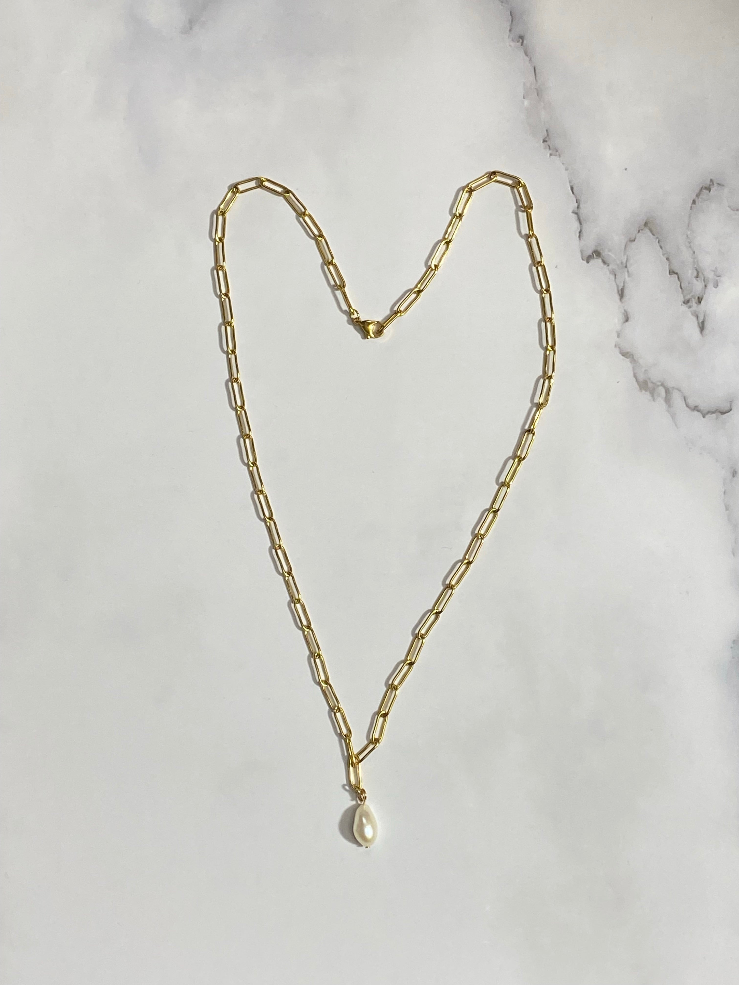 “Elektra” Pearl Drop Necklace #N401