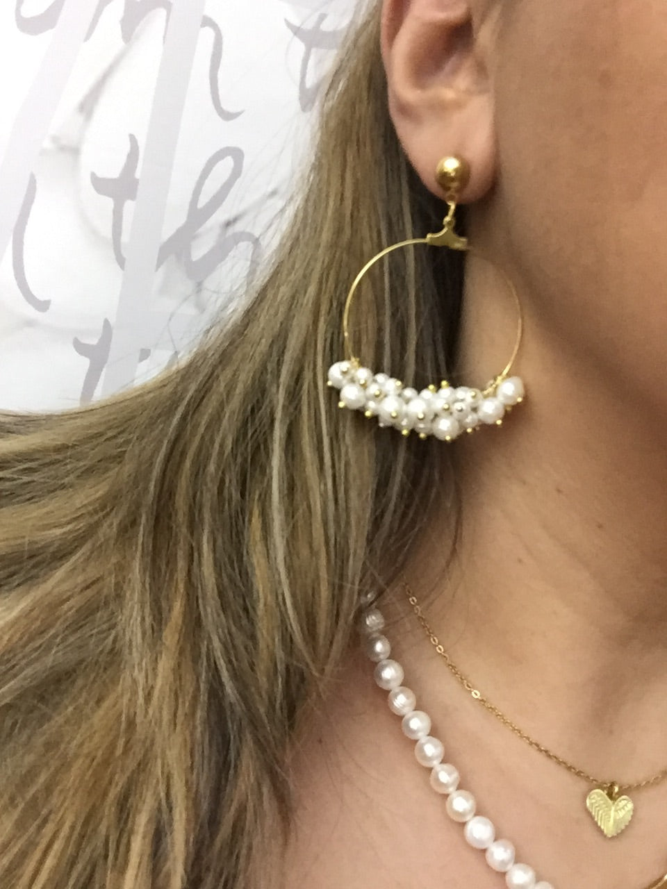 ‘Clio’ Beaded Pearl Earrings #298