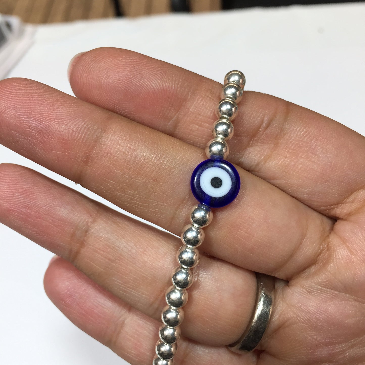 ‘Hera’ Eye of Protection Silver Bracelet #100