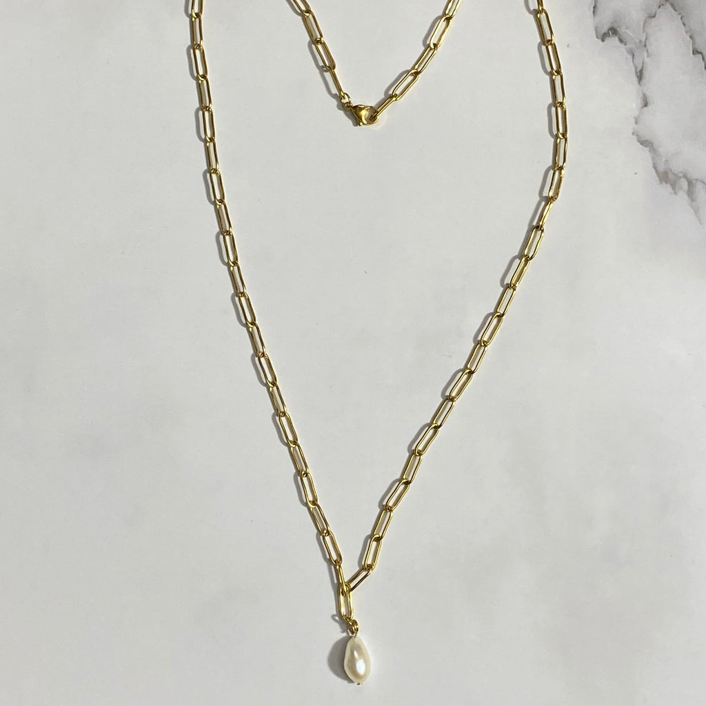 “Elektra” Pearl Drop Necklace #N401
