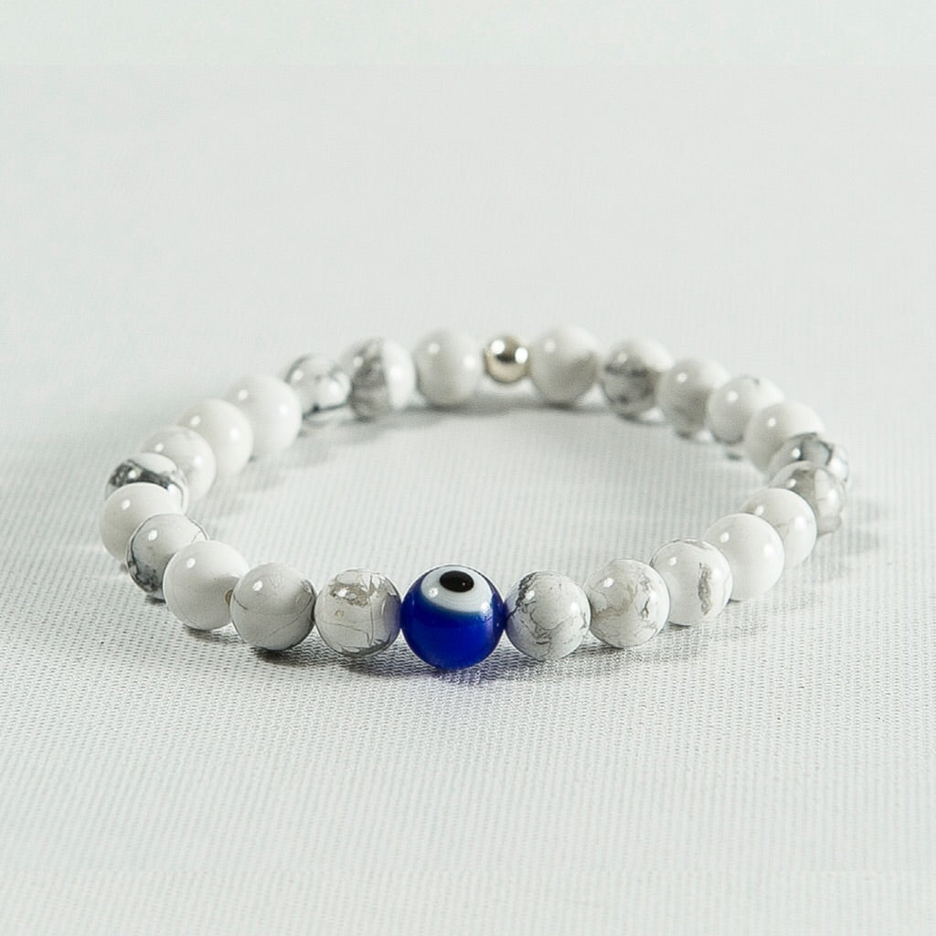 Evil Eye and Marble Howlite #B006