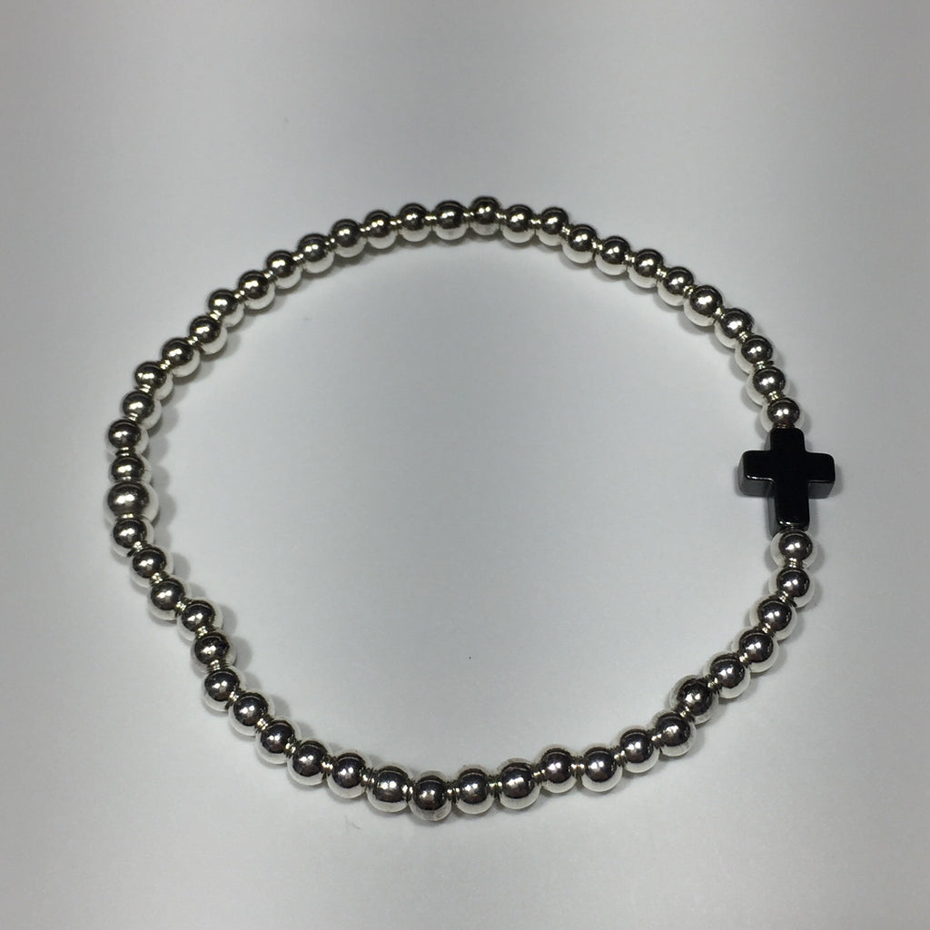Hematite Mini Cross Bracelet #GB002
