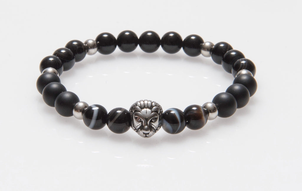 Stainless Steel Lion Agate