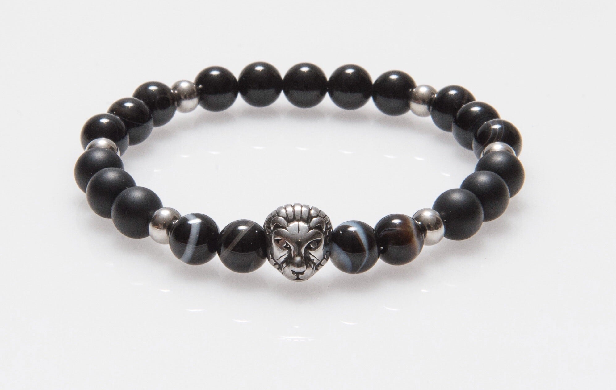 Stainless Steel Lion Agate