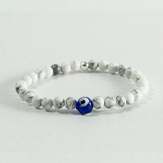 Evil Eye and Marble Howlite #B006