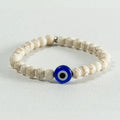 Beige Howlite Evil Eye Bracelet #356