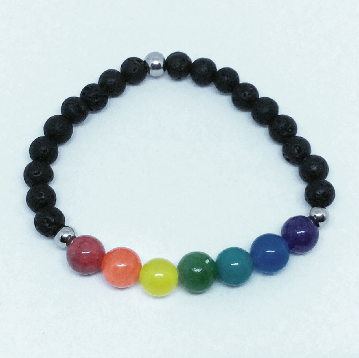 Lava Rock Chakra Bracelet #B014